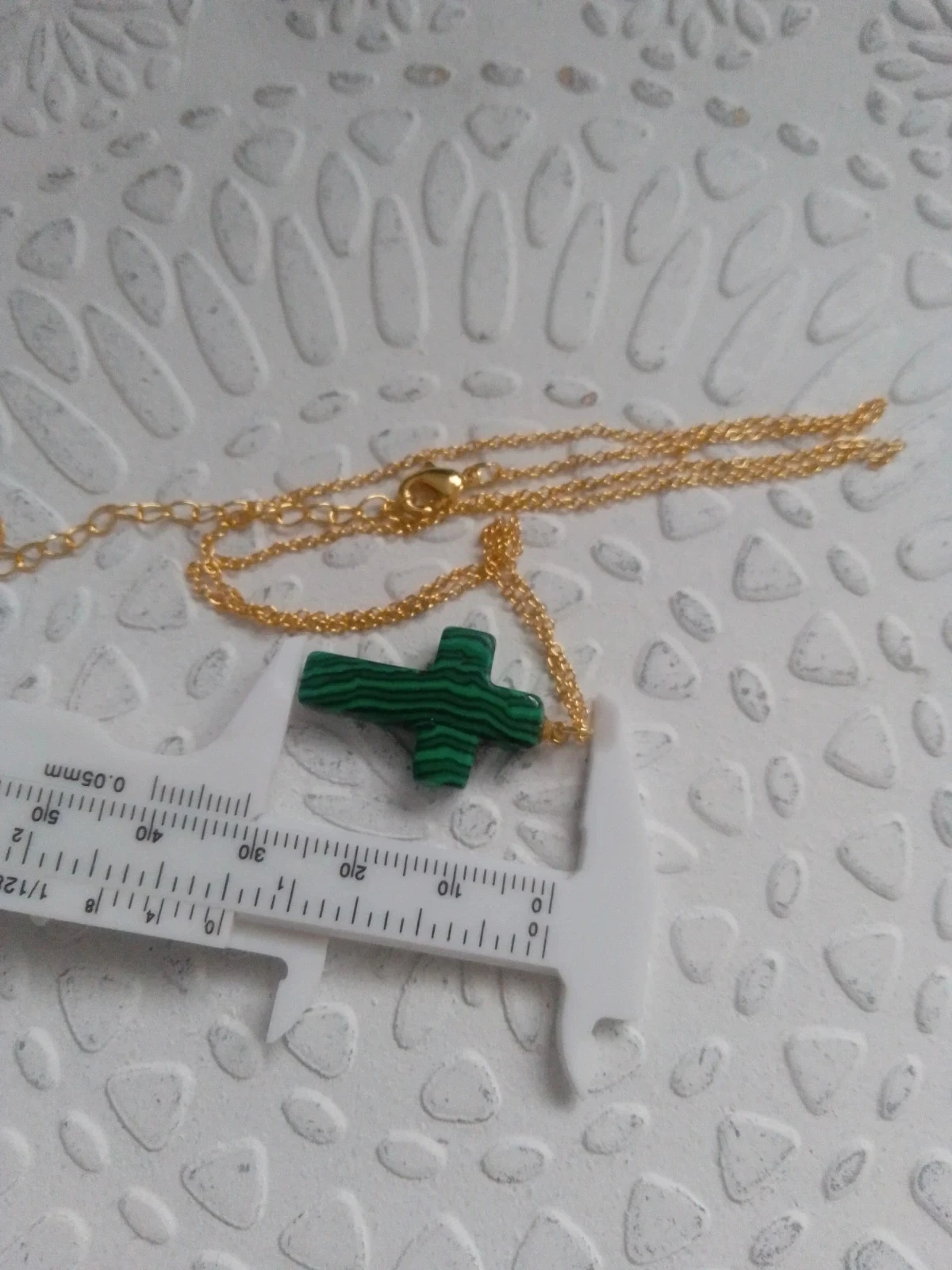 Malachite green cross necklace – photo 2